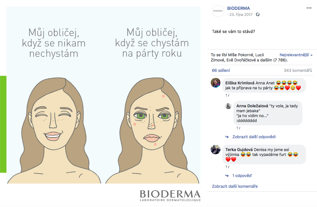 Facebook post Bioderma party